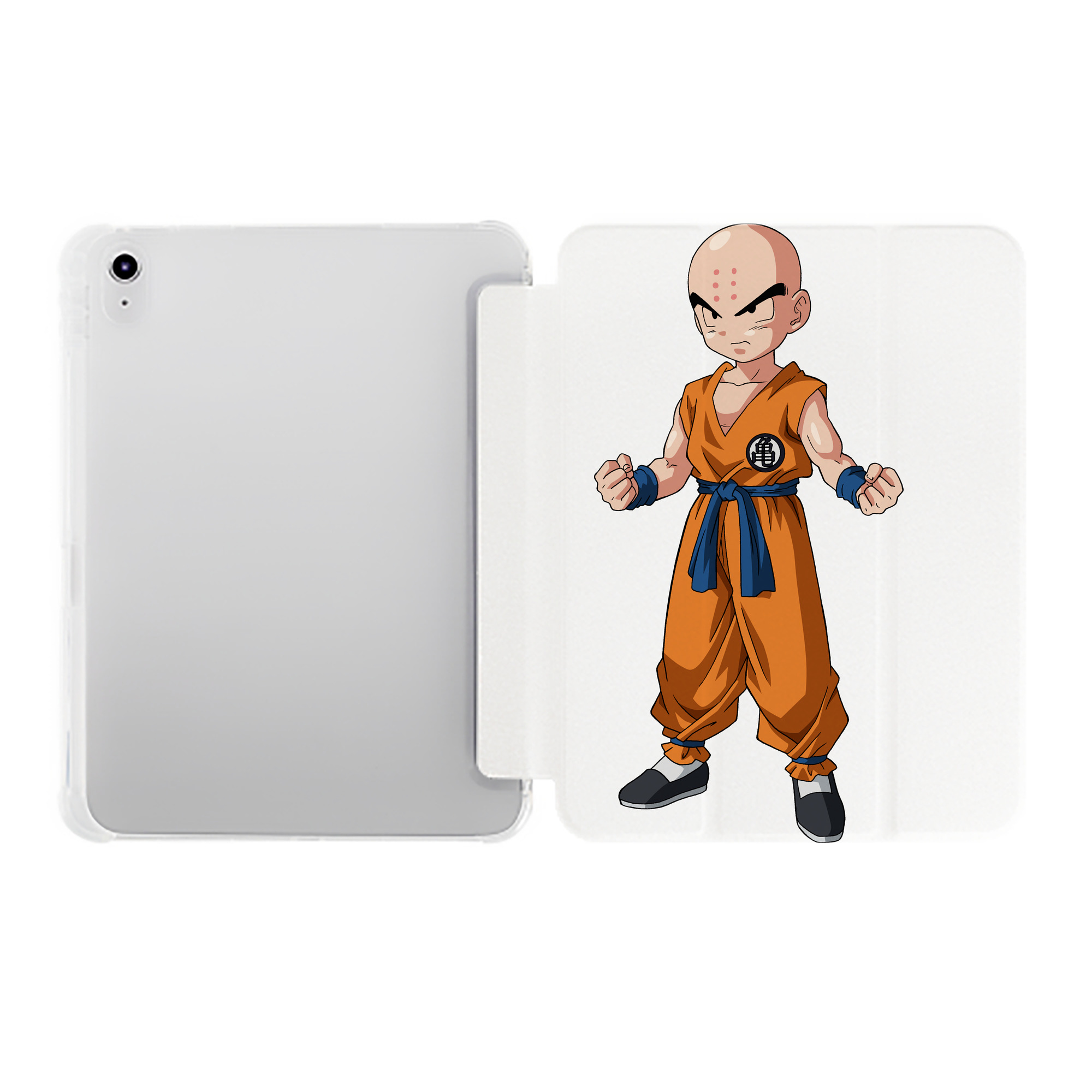 （画像用） ドラゴンボール クリリン DRAGON BALL krillin IPad ケース ペン収納付き 三つ折りスタンド PUレザー×シリコン 対応機種9.5/10.5/10.9インチ